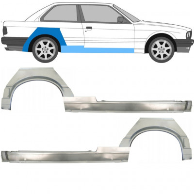 BMW 3 E30 1987-1994 2 UŞĂ SEGMENT REPARAȚIE ARIPĂ SPATE + REPARATIE PRAG INTERIOR / STÂNGA + DREAPTA