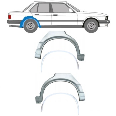 Reparație aripă spate interior + exterior pentru BMW 3 E30 1987-1994 / Set 10862