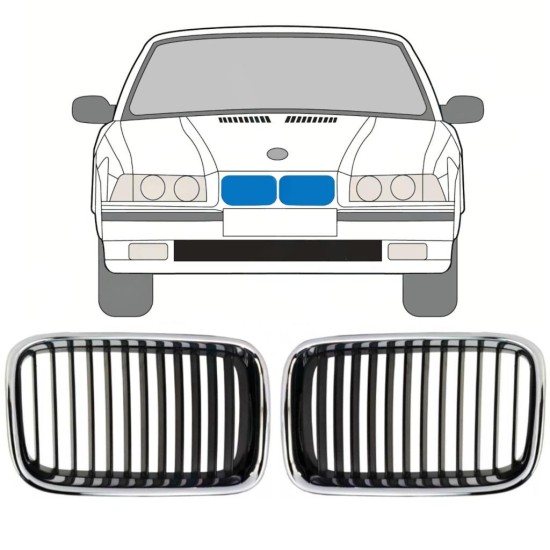 Grilă pentru BMW 3 E36 1990-1995 / Stânga+Dreapta / Set 11126