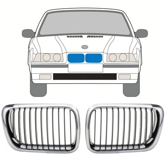 Grilă pentru BMW 3 E36 1996-2000 / Stânga+Dreapta / Set 11127