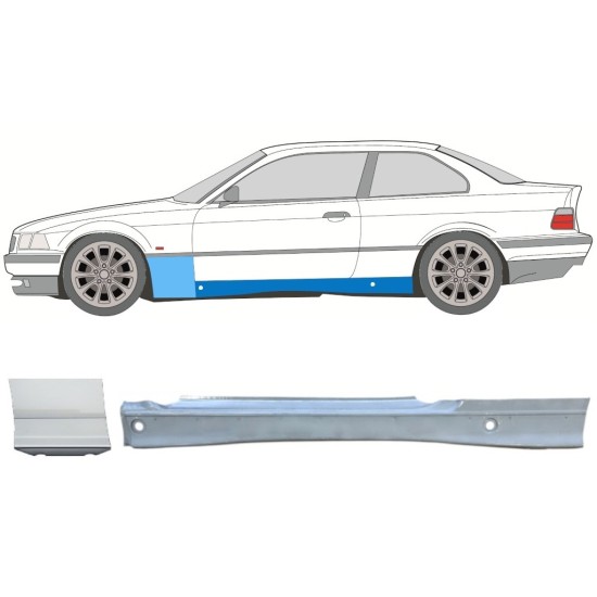 Prag complet + reparație aripă față pentru BMW 3 E36 1990-2000 / Stânga / COUPE / Set 17022