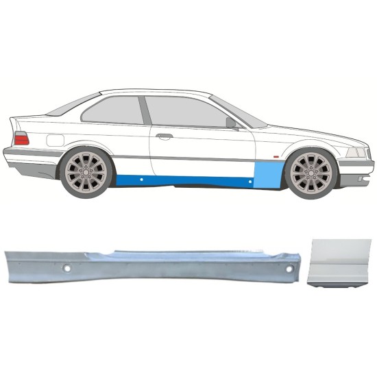 Prag complet + reparație aripă față pentru BMW 3 E36 1990-2000 / Dreapta / COUPE / Set 17021