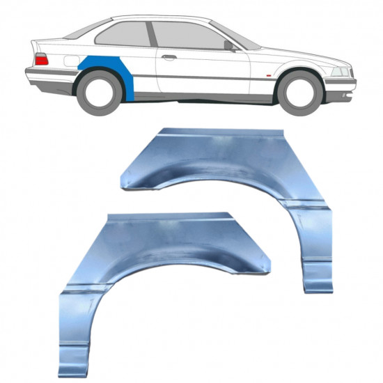 Reparație aripă spate pentru BMW E36 3 Cabrio 1990-2000 / Stânga+Dreapta / COUPE / Set 6392