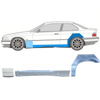 Reparație prag + aripă față + aripă spate pentru BMW 3 E36 1990-2000 / Stânga / COUPE / Set 17026