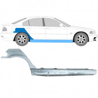 Reparație prag + aripă spate pentru BMW E46 3 1998-2005 / Dreapta / Set 11258