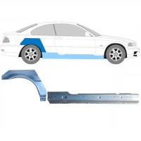 Prag complet + reparație aripă spate pentru BMW 3 E46 1998-2006 / Dreapta / COUPE / Set 17059