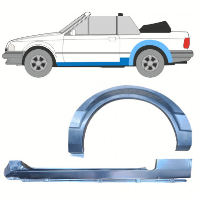 FORD ESCORT 1981-1990 CABRIO PRAG + SEGMENT REPARAȚIE ARIPĂ SPATE / A STABILIT / STÂNGA