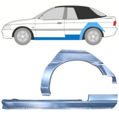 Reparație prag + aripă spate pentru Ford Escort 1995-2000 / Stânga / CABRIO / Set 12590