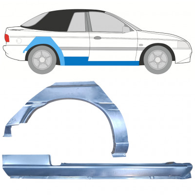 Reparație prag + aripă spate pentru Ford Escort 1990-2000  CABRIO / Dreapta / Set 12589