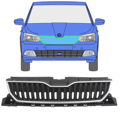 Grilă pentru Skoda Fabia 2014-2018 / Set 7543
