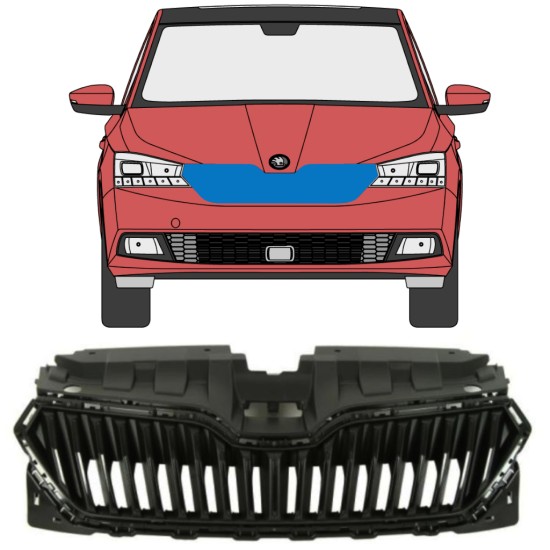 Grilă pentru Skoda Fabia 2018-2021 16214
