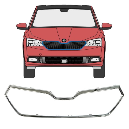 Ramă grilă față pentru Skoda Fabia 2018-2021 16215