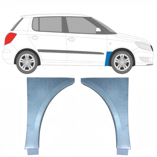 Panou de reparație aripă față pentru Skoda Fabia 2007-2015 / Stânga+Dreapta / Set 10272