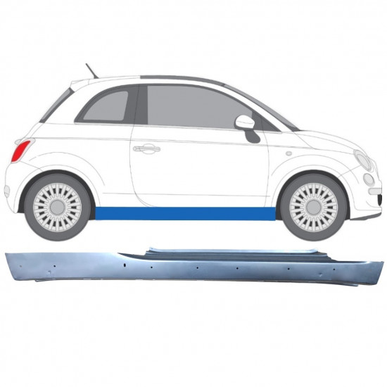 Reparație prag cu găuri pentru Fiat 500 2007-2018 / Dreapta 12679