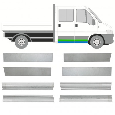 Reparație prag + ușă pentru Fiat Ducato Boxer Relay Jumper 1994-2006 / Stânga+Dreapta / Cabină dublă / Set 10492