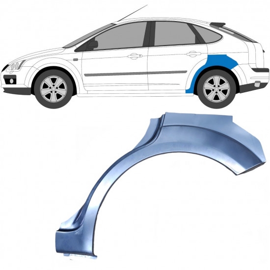 FORD FOCUS 2004-2011 4/5 UŞĂ SEGMENT REPARAȚIE ARIPĂ SPATE / STÂNGA