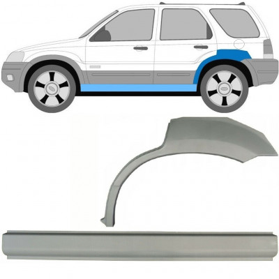 Reparație prag + aripă spate pentru Ford Maverick 2001-2008 / Stânga / Set 10103