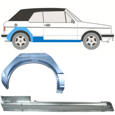 VW GOLF 1 CABRIO 1979-1993 SEGMENT REPARAȚIE ARIPĂ SPATE + PRAG / A STABILIT / DREAPTA