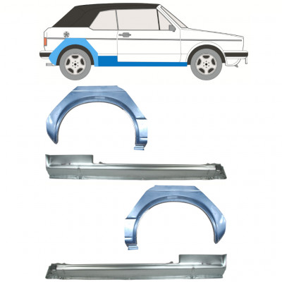 VW GOLF 1 CABRIO 1979-1993 SEGMENT REPARAȚIE ARIPĂ SPATE + PRAG / A STABILIT / DREAPTA + STÂNGA