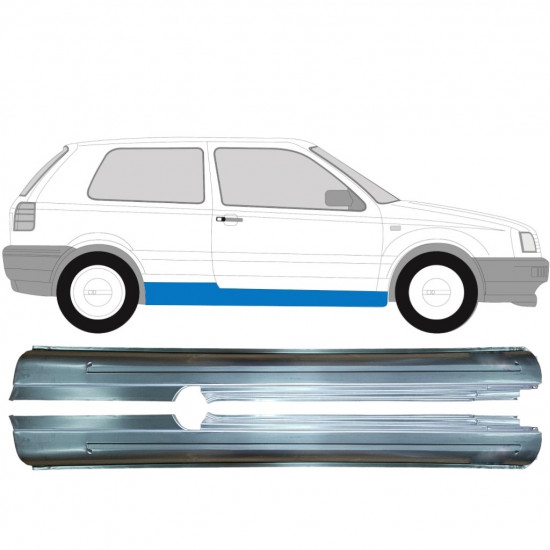 Reparație prag pentru VW Golf 3 1991- / Stânga+Dreapta / Set 9291