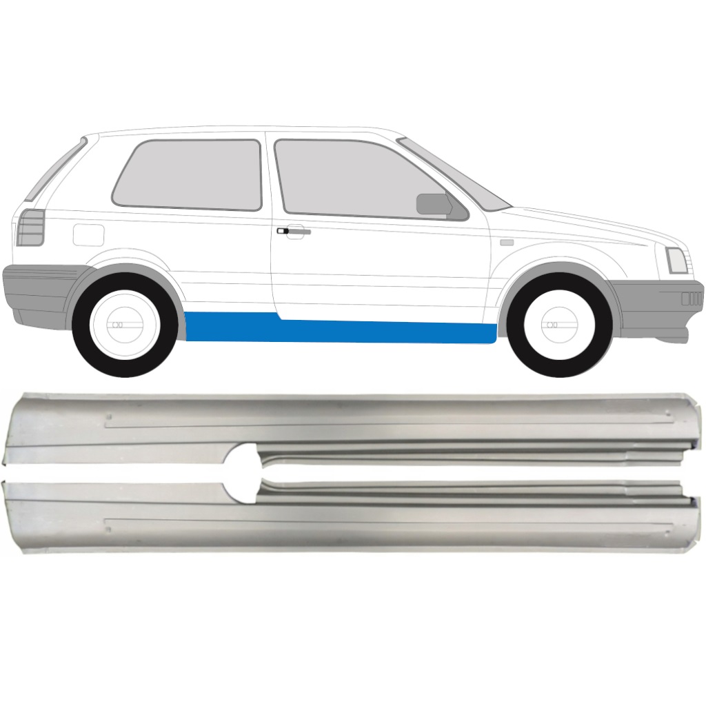 Reparație Prag Pentru Vw Golf 3 1991- / Stânga+Dreapta / Set 9291