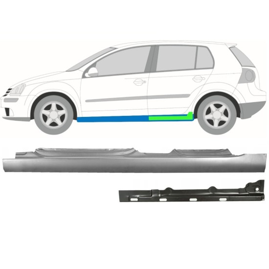Reparație prag interior + exterior pentru Volkswagen Golf 5 2003-2009 / Stânga / Set 11139