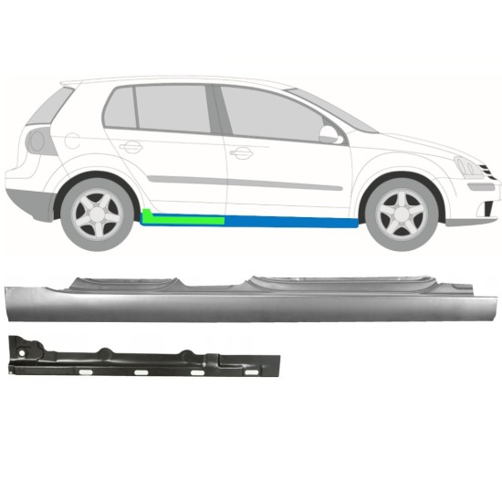Reparație prag interior + exterior pentru Volkswagen Golf 5 2003-2009 / Dreapta / Set 11138