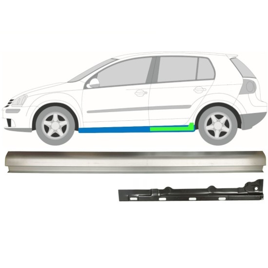 Reparație prag interior + exterior pentru Volkswagen Golf 5 2003-2009 / Stânga / Set 11709