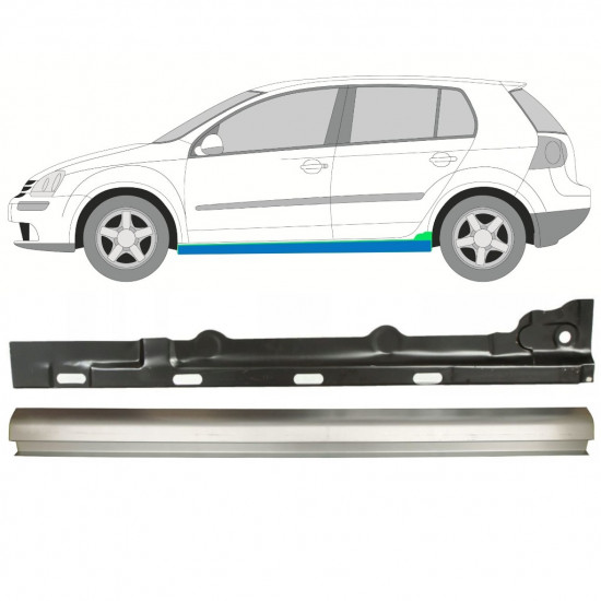 Reparație prag interior + exterior pentru VW Golf 5 2003-2009 / Stânga / Set 11709