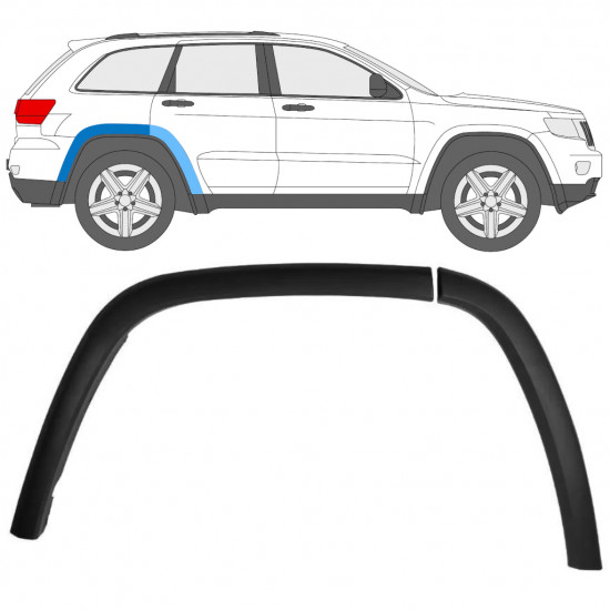 Bandou lateral aripă spate pentru Jeep Grand Cherokee 2010-2021 / Dreapta / Set 12950