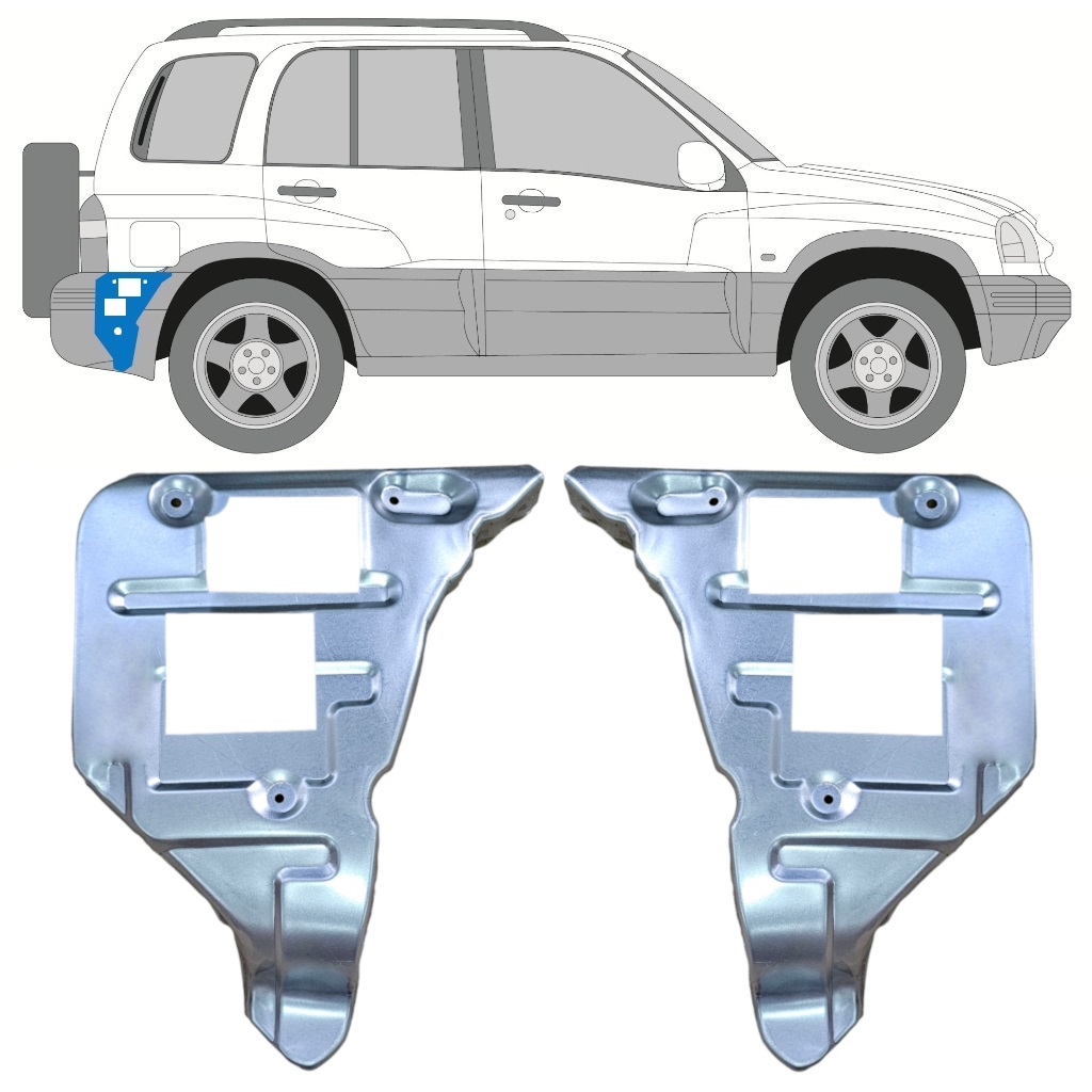 Reparație Montaj Bară Spate Pentru Suzuki Grand Vitara 1997-2005 / Set 11701