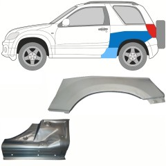 Reparație prag + aripă spate pentru Suzuki Grand Vitara 2005-2014 / Stânga / Set 10841