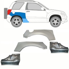 Reparație prag + aripă spate pentru Suzuki Grand Vitara 2005-2014 / Set 10842