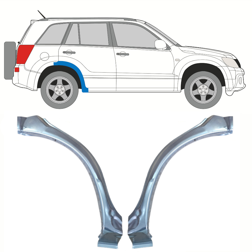 Reparație Aripă Spate Partea Din Față Pentru Suzuki Grand Vitara 2005-2012 / Stânga+Dreapta / Set 10177