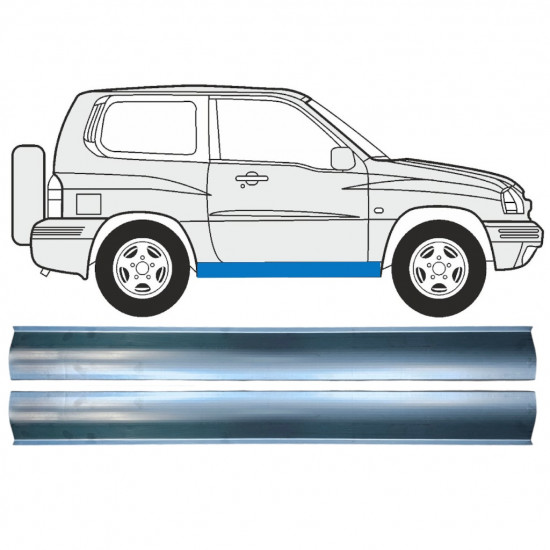 Reparație prag pentru Suzuki Grand Vitara 1997-2005 / Stânga = Dreapta (simetric) / Set 9889