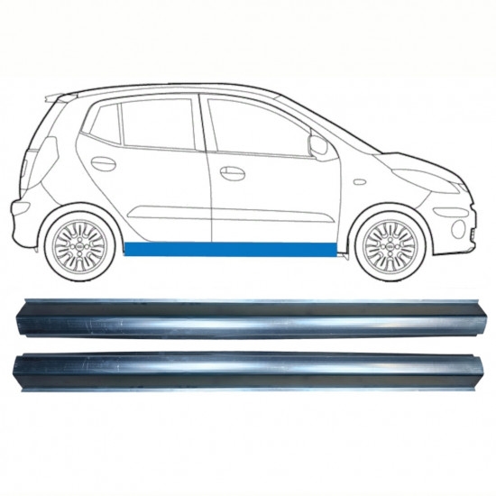 Reparație prag pentru Hyundai I10 2008-2013 / Stânga = Dreapta (simetric) / Set 10237