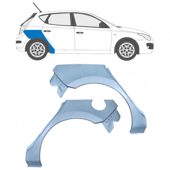 Reparație aripă spate pentru Hyundai I30 2007-2012 / Stânga+Dreapta / Set 5472