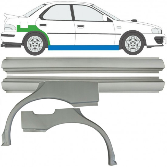 Reparație prag + aripă spate pentru Subaru Impreza 1992-2000 / Stânga+Dreapta / Set 10667