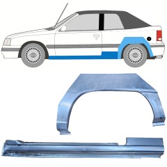 Reparație prag + aripă spate pentru Opel Kadett E Astra 1984-1993 / Stânga / CABRIO / Set 12584