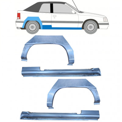 OPEL KADETT E 1987-1993 CABRIO SEGMENT REPARAȚIE ARIPĂ SPATE + PRAG / A STABILIT / DREAPTA + STÂNGA