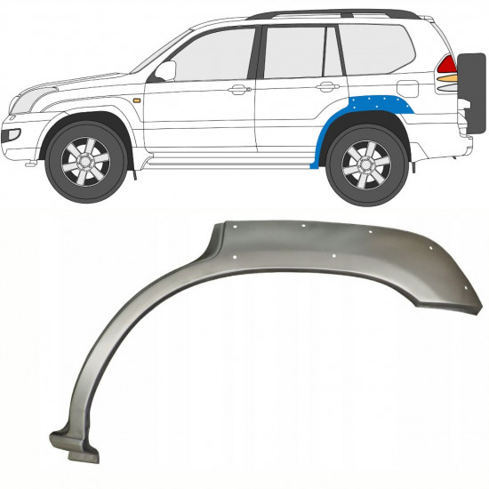 TOYOTA LAND CRUISER 2003-2010 5 UŞĂ ARIPA SPATE PANOU DE REPARATII / CU GAURA / STÂNGA