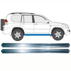 Reparație prag interior pentru Toyota Land Cruiser J120 2003-2010 / Stânga = Dreapta (simetric) / Set 10082