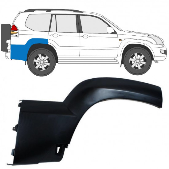 Bandou lateral aripă spate pentru Toyota Land Cruiser J120 2003-2010 / Dreapta 12954