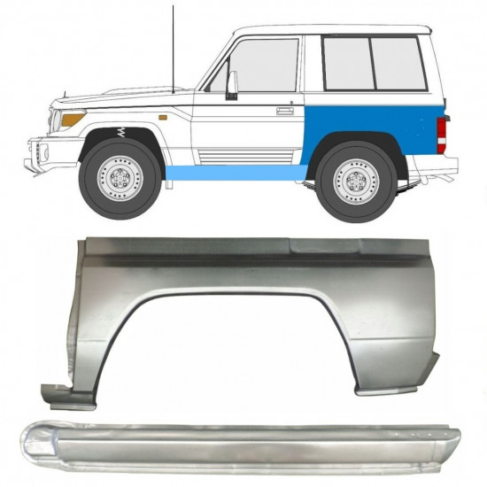 TOYOTA LAND CRUISER 1984-1993 SEGMENT REPARAȚIE ARIPĂ SPATE + REPARATIE PRAG INTERIOR / A STABILIT / STÂNGA