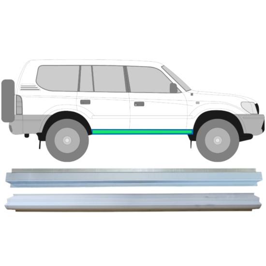 Reparație prag interior + exterior pentru Toyota Land Cruiser J90 1996-2002 / Stânga = Dreapta (simetric) / Set 14852 Reparație prag interior + exterior pentru Toyota Land Cruiser J90 1996-2002 / Stânga = Dreapta (simetric) / Set 14852