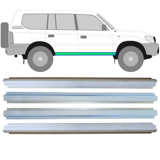 Reparație prag interior + exterior pentru Toyota Land Cruiser J90 1996-2002 / Stânga+Dreapta / Set 14854 Reparație prag interior + exterior pentru Toyota Land Cruiser J90 1996-2002 / Stânga+Dreapta / Set 14854