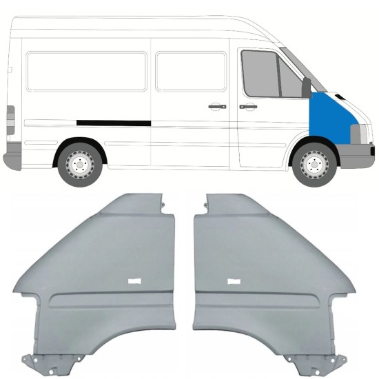 Aripă față pentru Volkswagen LT 1996-2005 / Stânga+Dreapta / Set 9742