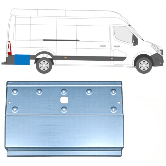 Reparație aripă spate partea din spate pentru Nissan NV400 2010- / Stânga = Dreapta (simetric) 17301