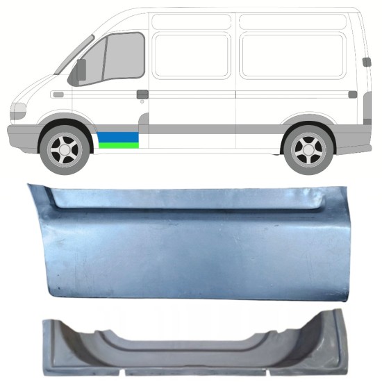 Panou de reparație ușă față interior + exterior pentru Nissan Interstar 2002-2010 / Stânga 16881