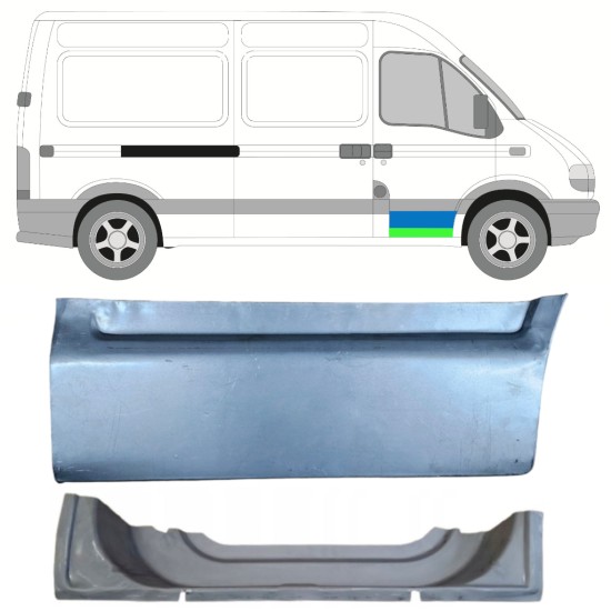 Panou de reparație ușă față interior + exterior pentru Nissan Interstar 2002-2010 / Dreapta 16879